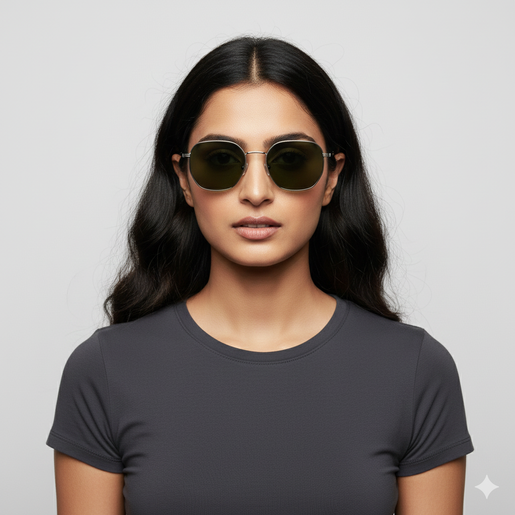 EYEFLIX // ROUND HEXAGONAL SUNGLASSES UV 400 % POLARIZED LENSES FOR MEN AND WOMEN