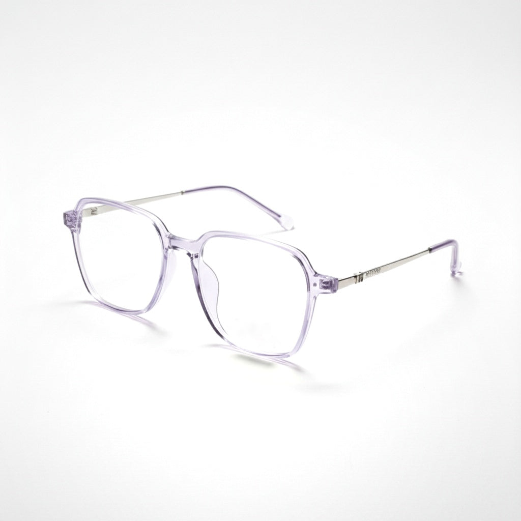 EYEFLIX // LIGHT PURPLE SQAURE FIBRE EYEGLASSES FOR MEN AND WOMEN