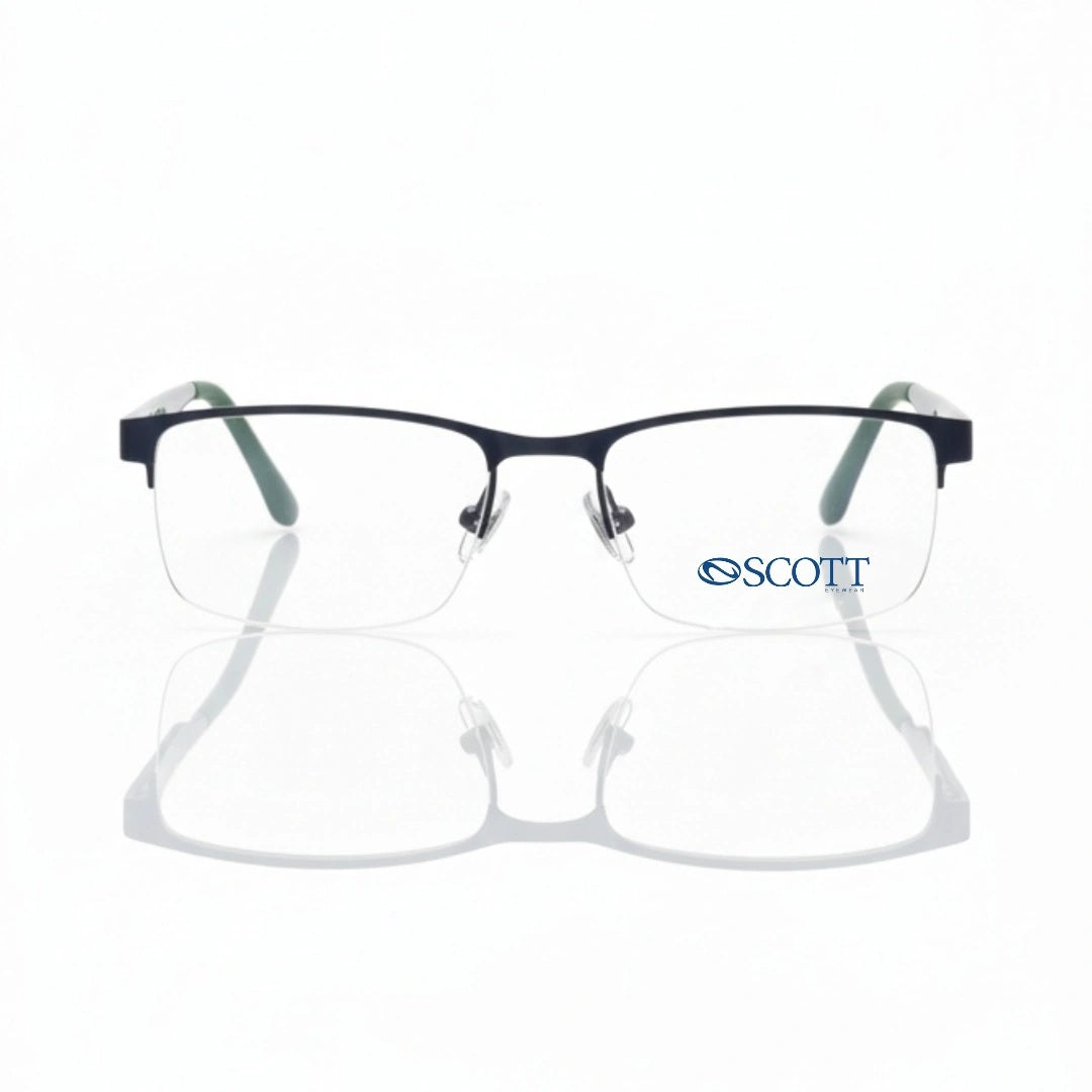 SCOTT Luxury Unisex Metal half rim | Durable Hinge & Comfort Fit