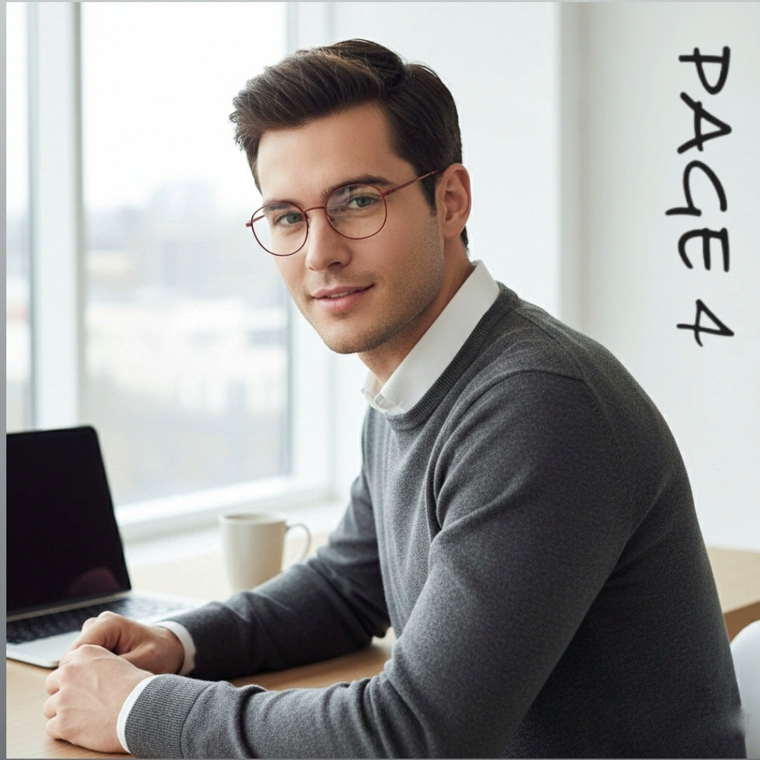 Luxury Round frame with complimentary blue cut lenses page 4 for men and women