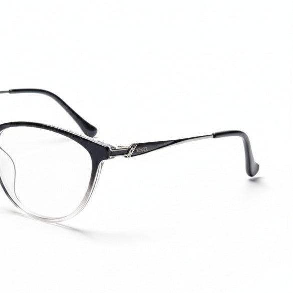 EYEFLIX // GLOSSY BLACK AND TRANSPARENT SHADE  CAT EYE FOR WOMEN