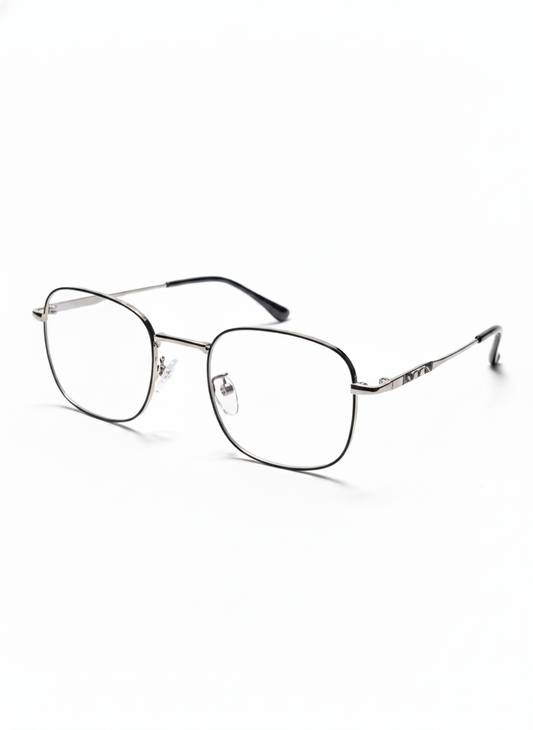 EYEFLIX // METAL OVAL SILVER AND BLACK EYEGLASSES