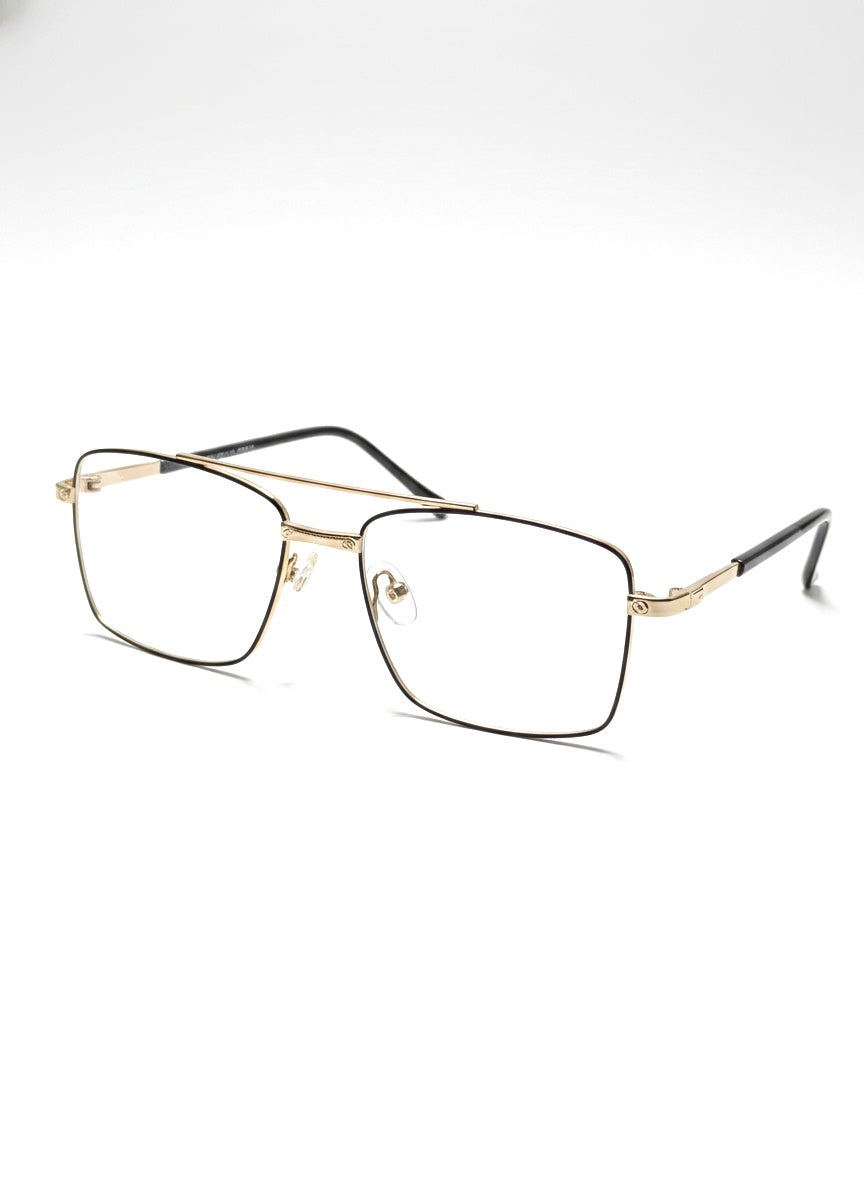 EYEFLIX // RECTANGLE GOLDEN METAL EYEGLASSES