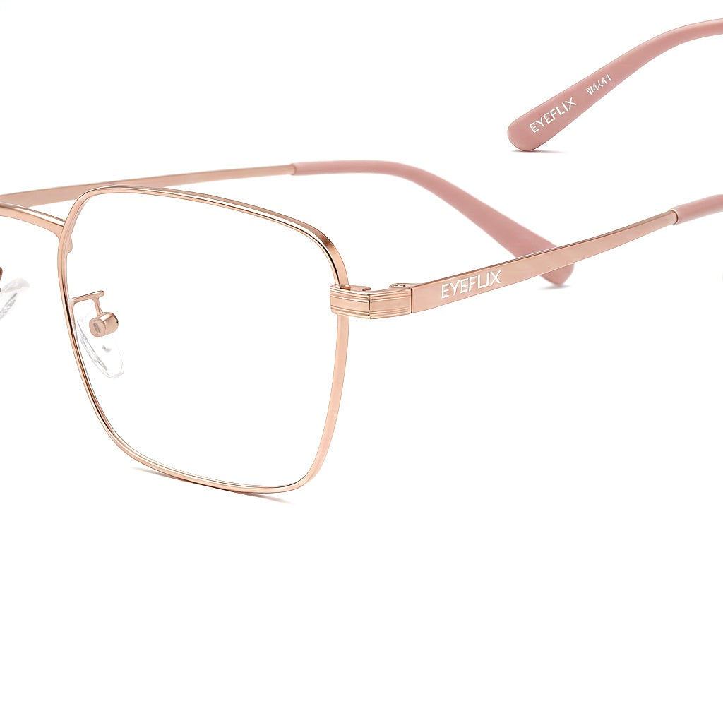 EYEFLIX // ROSE GOLD METAL SQAYRE FOR MEN AND WOMEN