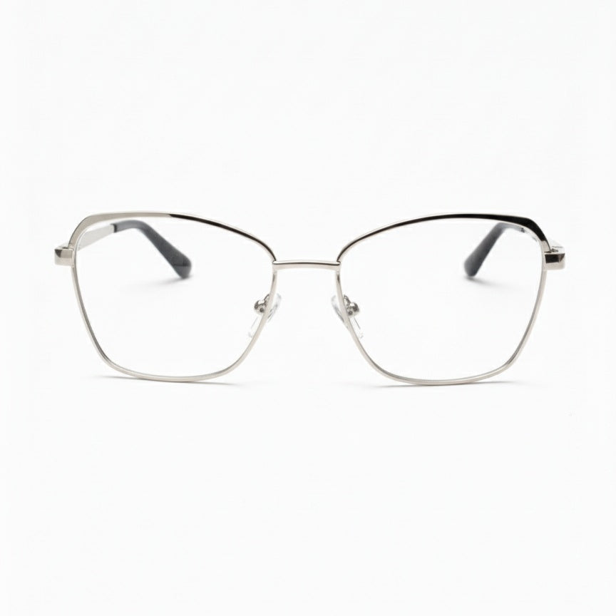 EYEFLIX // CAT EYE METAL SILVER EYEGLASSES FOR WOMEN
