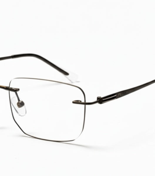 EYEFLIX // METAL RIMLESS BLACK ⚫ PLANTINUM GREY FOR MEN AND WOMEN RECTANGLE SHAPE