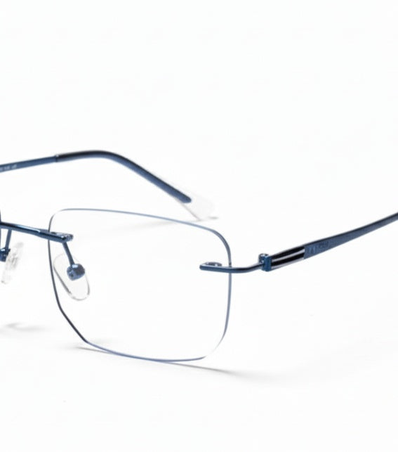 EYEFLIX // RIMLESS BLUE RECTANGLE SHAPE FOR MEN AND WOMEN PLANTINUM 🔵