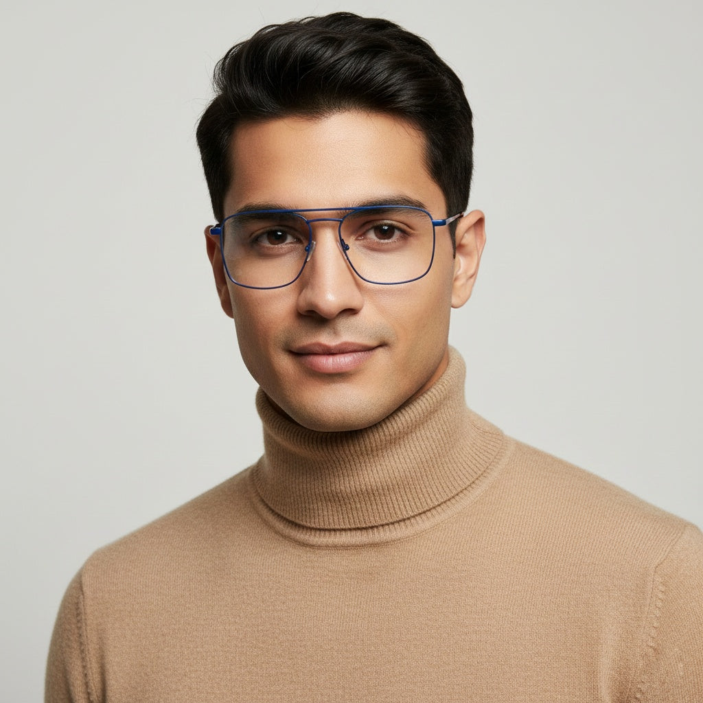 EYEFLIX // SQUARE SILVER METAL FOR MEN