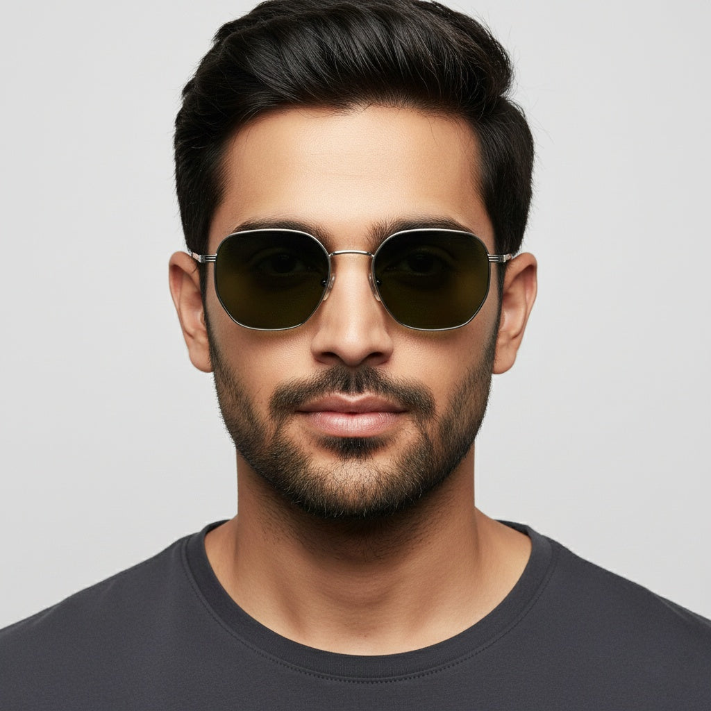 EYEFLIX // ROUND HEXAGONAL SUNGLASSES UV 400 % POLARIZED LENSES FOR MEN AND WOMEN