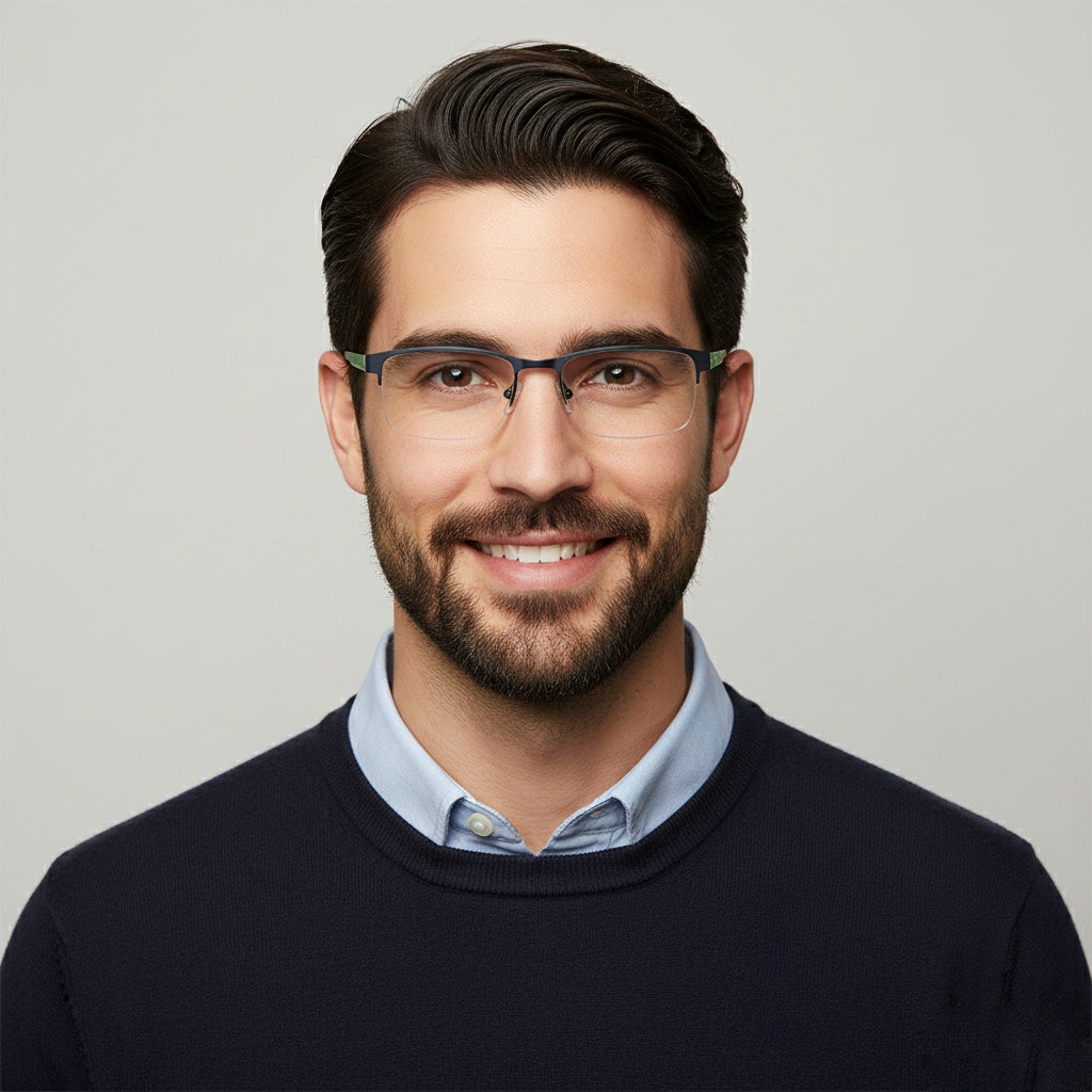 SCOTT Luxury Unisex Metal half rim | Durable Hinge & Comfort Fit