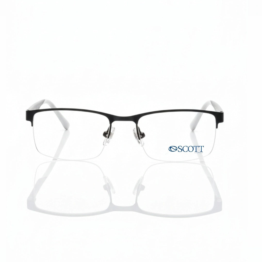 SCOTT Luxury Unisex Metal half rim | Durable Hinge & Comfort Fit