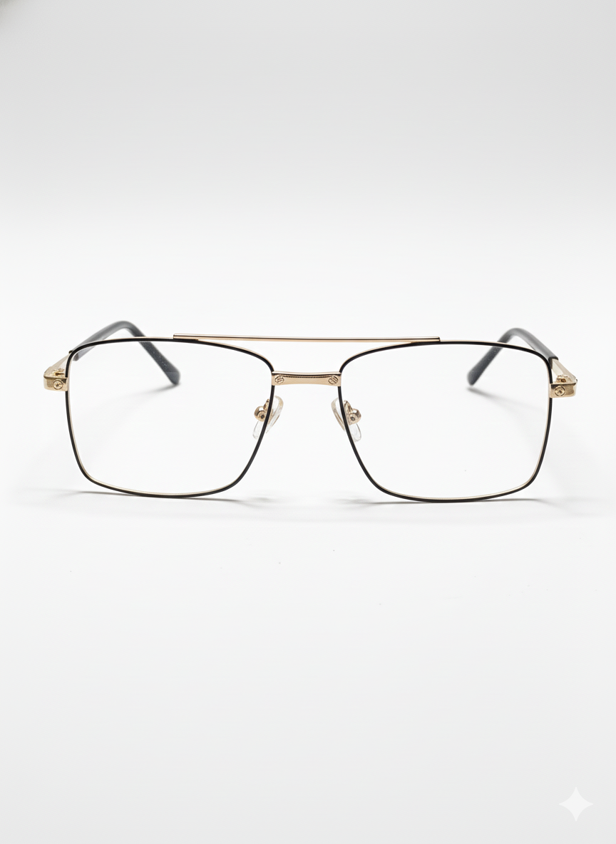 EYEFLIX // RECTANGLE GOLDEN METAL EYEGLASSES