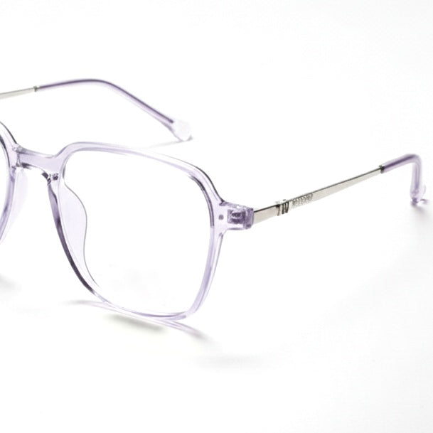 EYEFLIX // LIGHT PURPLE SQAURE FIBRE EYEGLASSES FOR MEN AND WOMEN