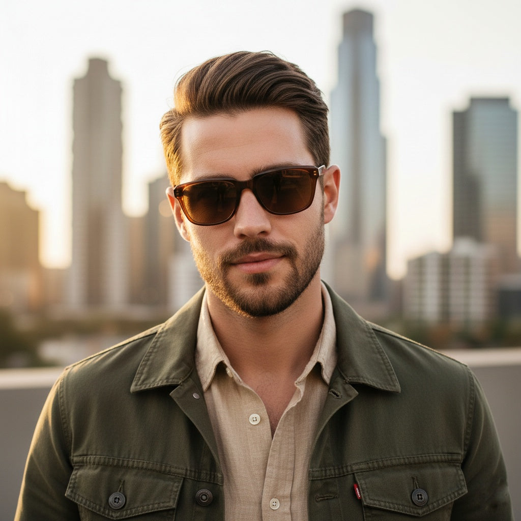 EYEFLIX // BROWN FIBRE POLARIZED SUNGLASSES FOR MEN AND WOMEN