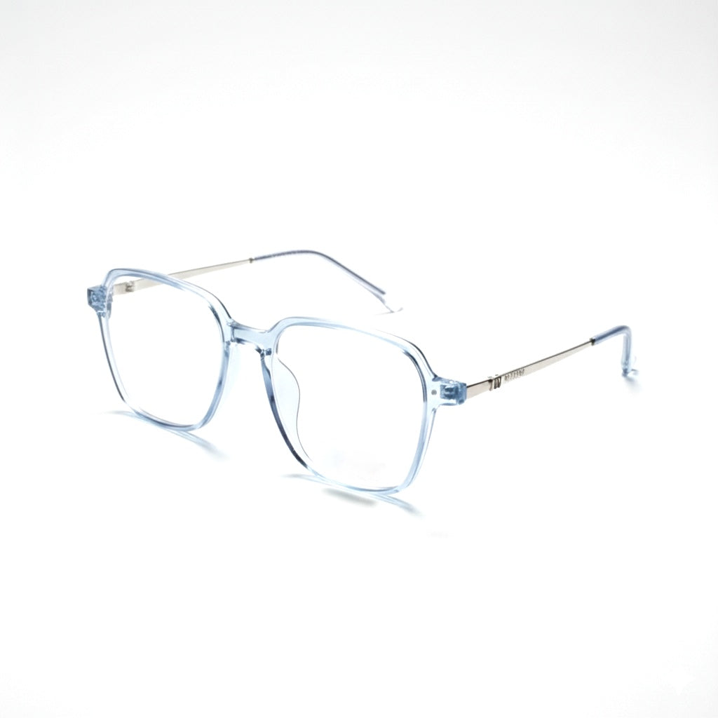 EYEFLIX // NAVY BLUE GLOSSY SQAURE FIBRE EYEGLASSES FOR MEN AND WOMEN