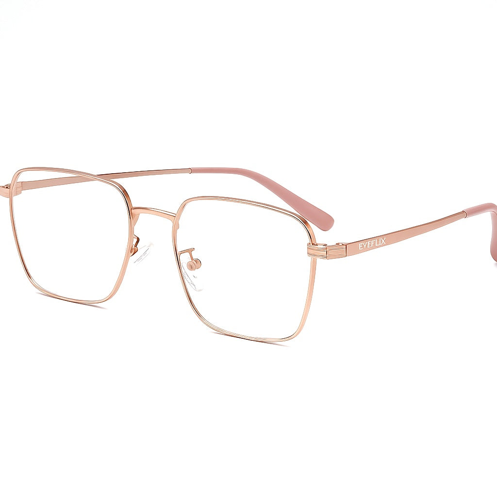 EYEFLIX // ROSE GOLD METAL SQAYRE FOR MEN AND WOMEN