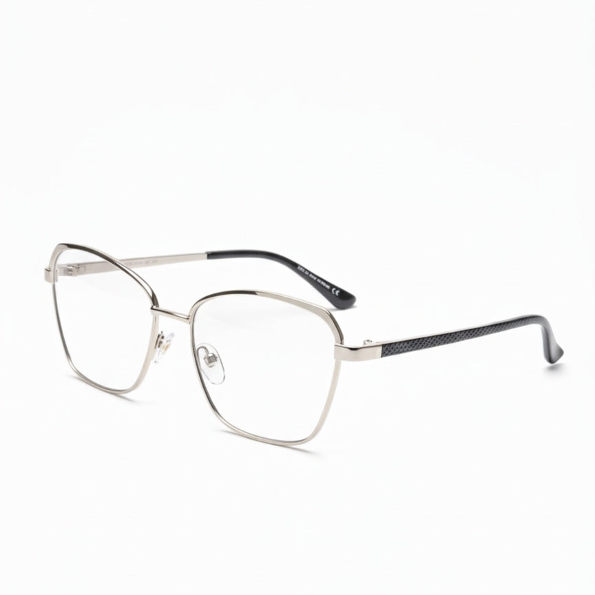 EYEFLIX // CAT EYE METAL SILVER EYEGLASSES FOR WOMEN