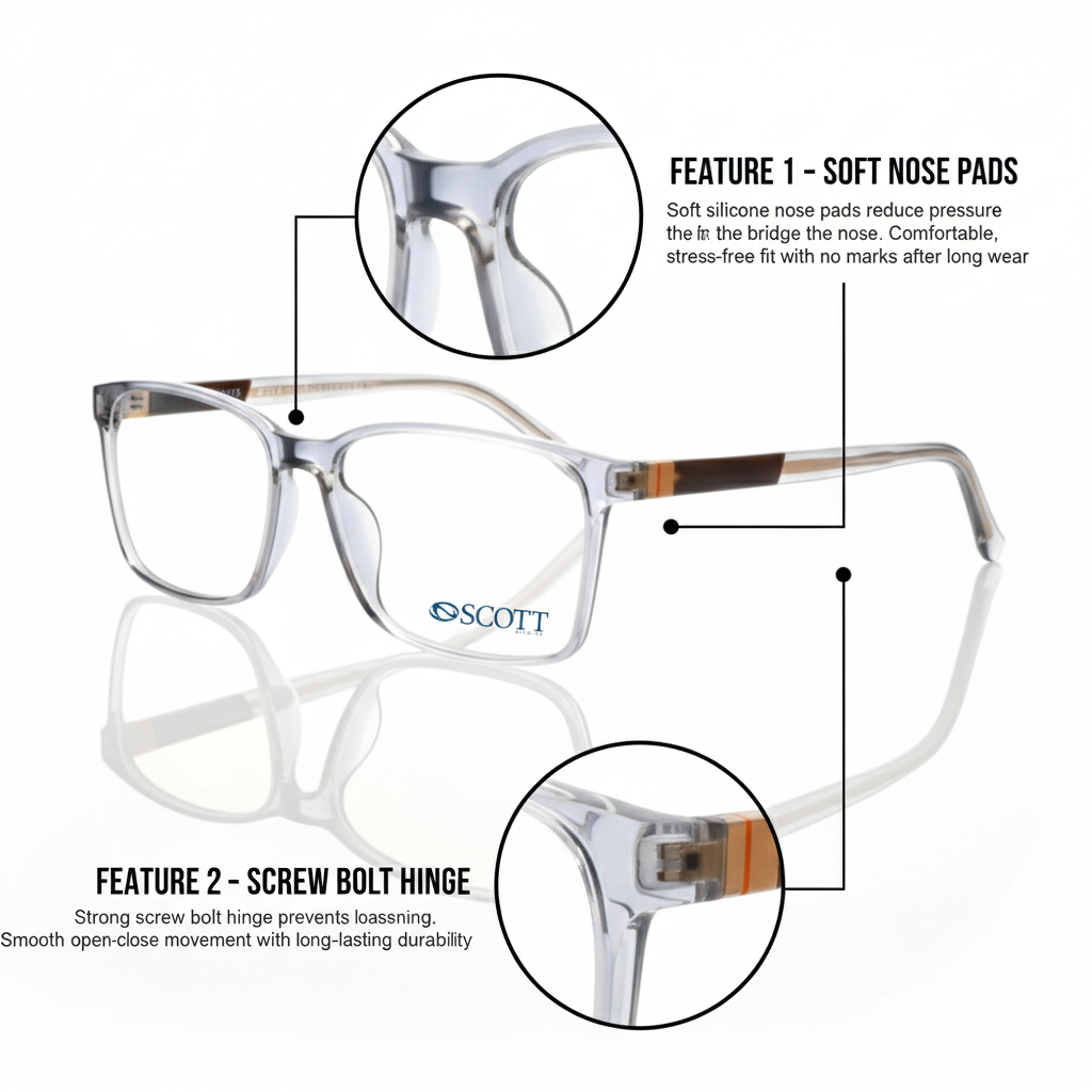 SCOTT Luxury Unisex  Fibre | Durable Hinge & Comfort Fit