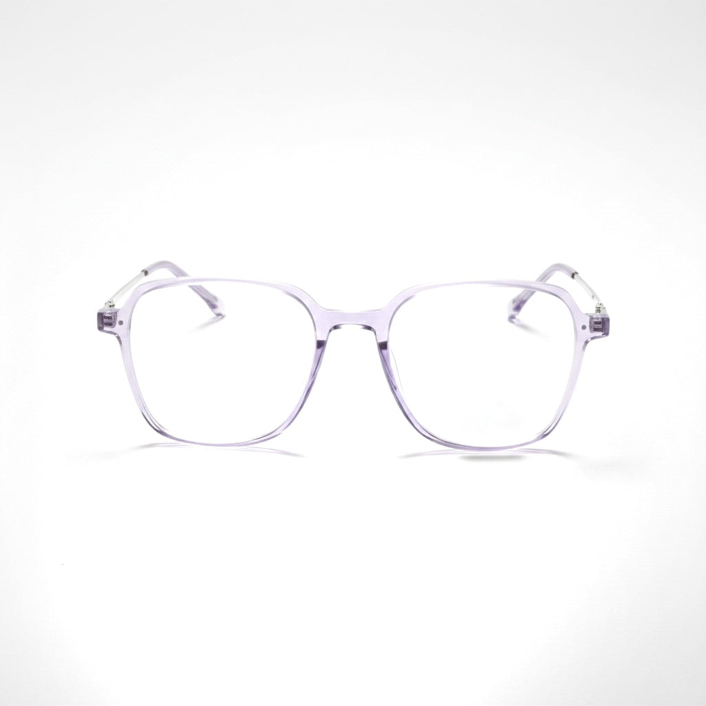 EYEFLIX // LIGHT PURPLE SQAURE FIBRE EYEGLASSES FOR MEN AND WOMEN