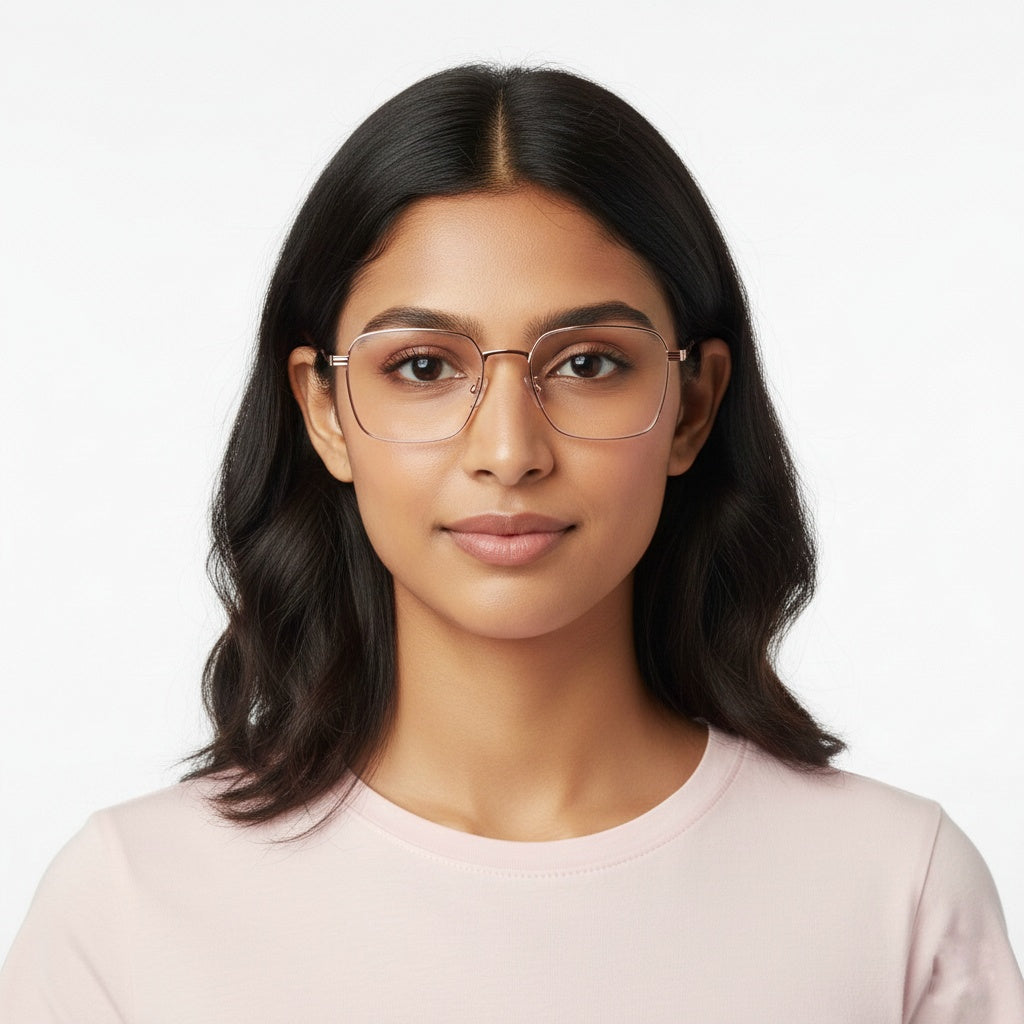 EYEFLIX // ROSE GOLD METAL SQAYRE FOR MEN AND WOMEN